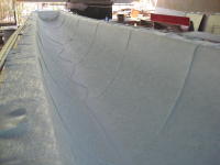 Hull shoe mould with interior glass cloth layed.